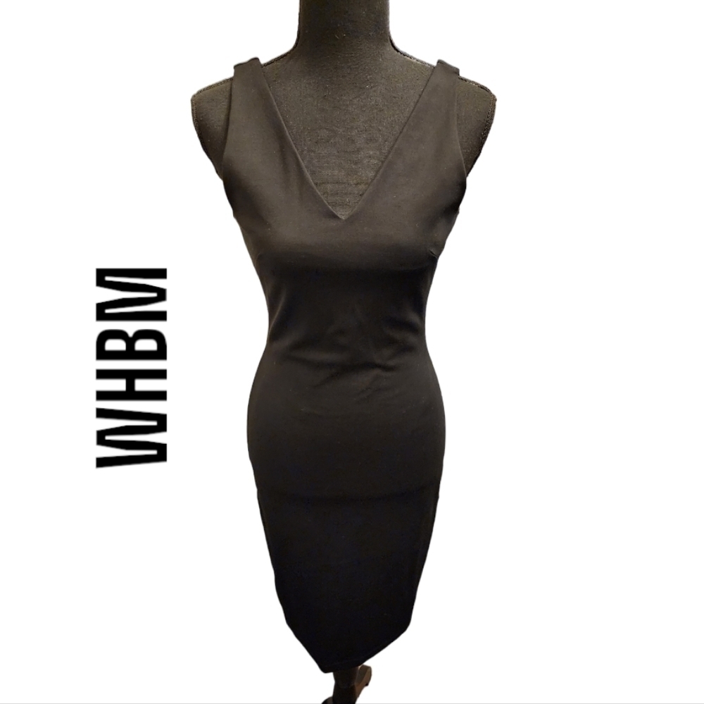 WHBM AURA Sleeveless V-Neck Dress black size 0